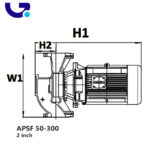 پمپ خطی کوپلینگ مستقیم کالمو مدل APSF 50-300، نمای 2
