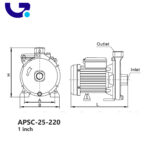 پمپ سیرکولاتور تک سرعته کالمو مدل APSC 25-220، نمای 3
