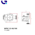 پمپ سیرکولاتور سه‌سرعته کالمو مدل WPSC 32-60/180، نمای 2