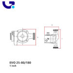 پمپ سیرکولاتور کالمو مدل EVO 25-80/180، نمای 3