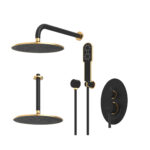 شیر حمام توکار روگن شودر تیپ ۳ BRASS رنگ مشکی طلا