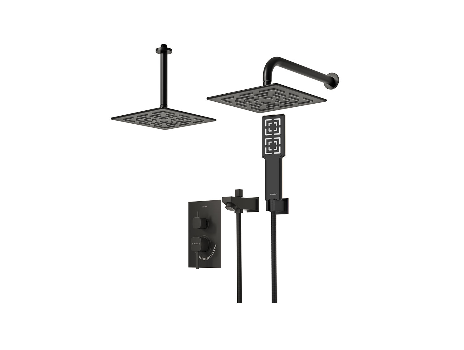 شیر حمام توکار رومر شودر تیپ ۴ BRASS رنگ مشکی