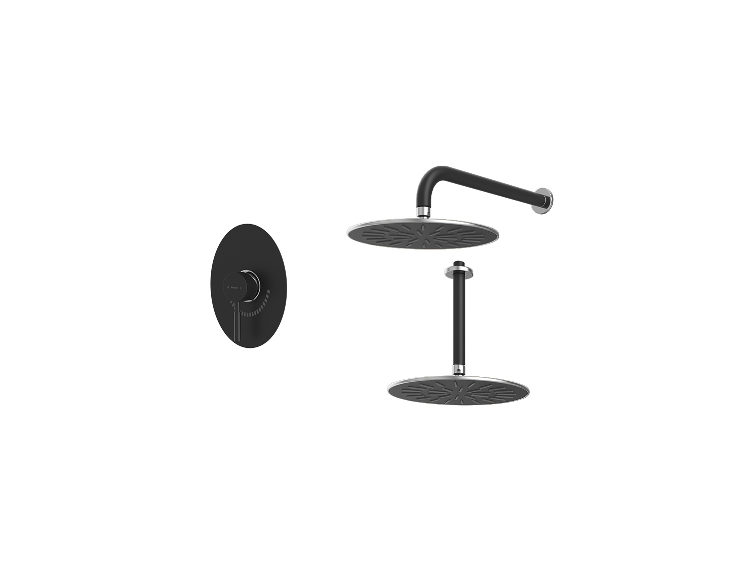 شیر حمام توکار روگن شودر تیپ ۱ BRASS رنگ مشکی کروم
