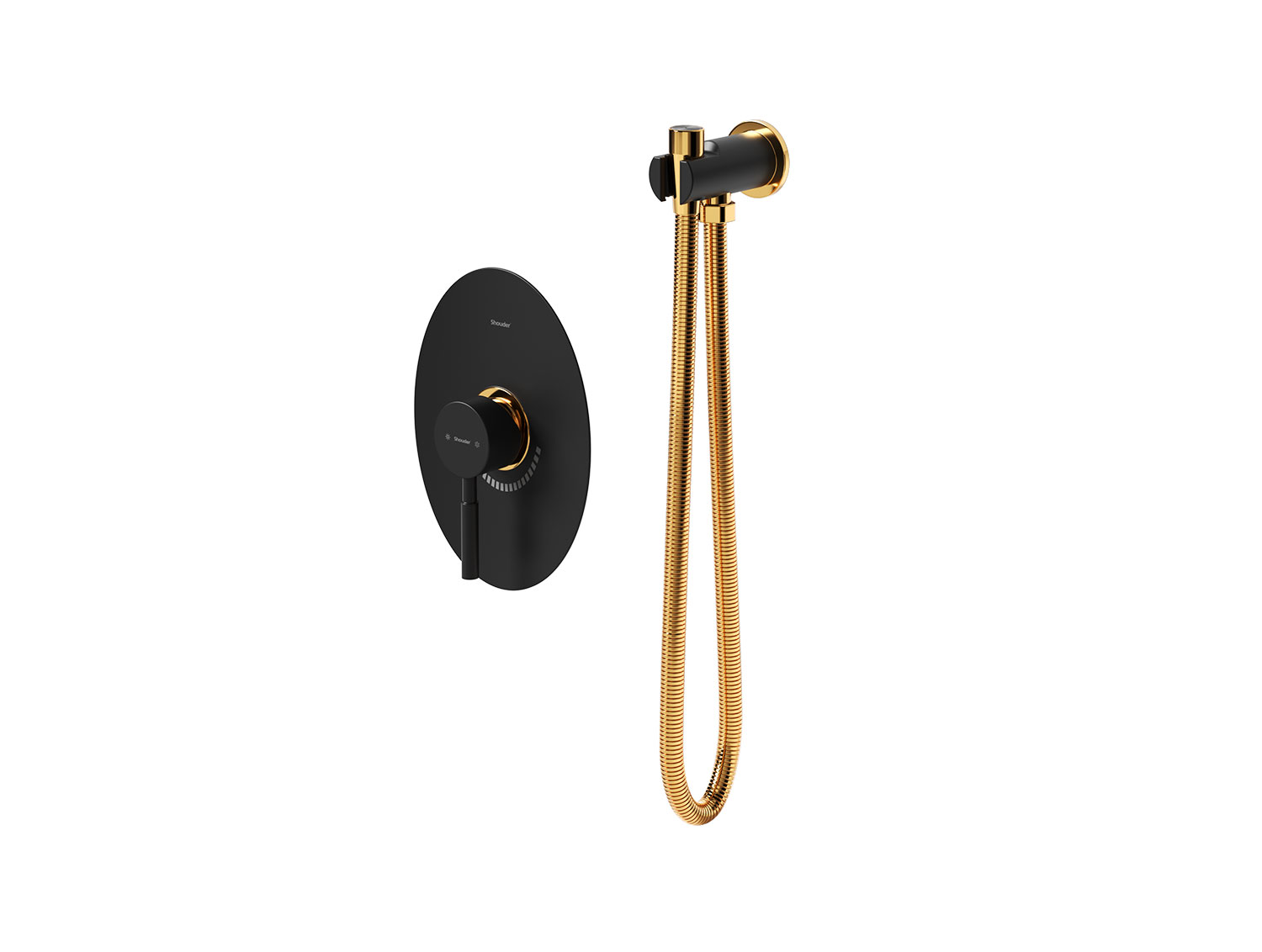 شیر توالت توکار روگن شودر BRASS رنگ مشکی طلا