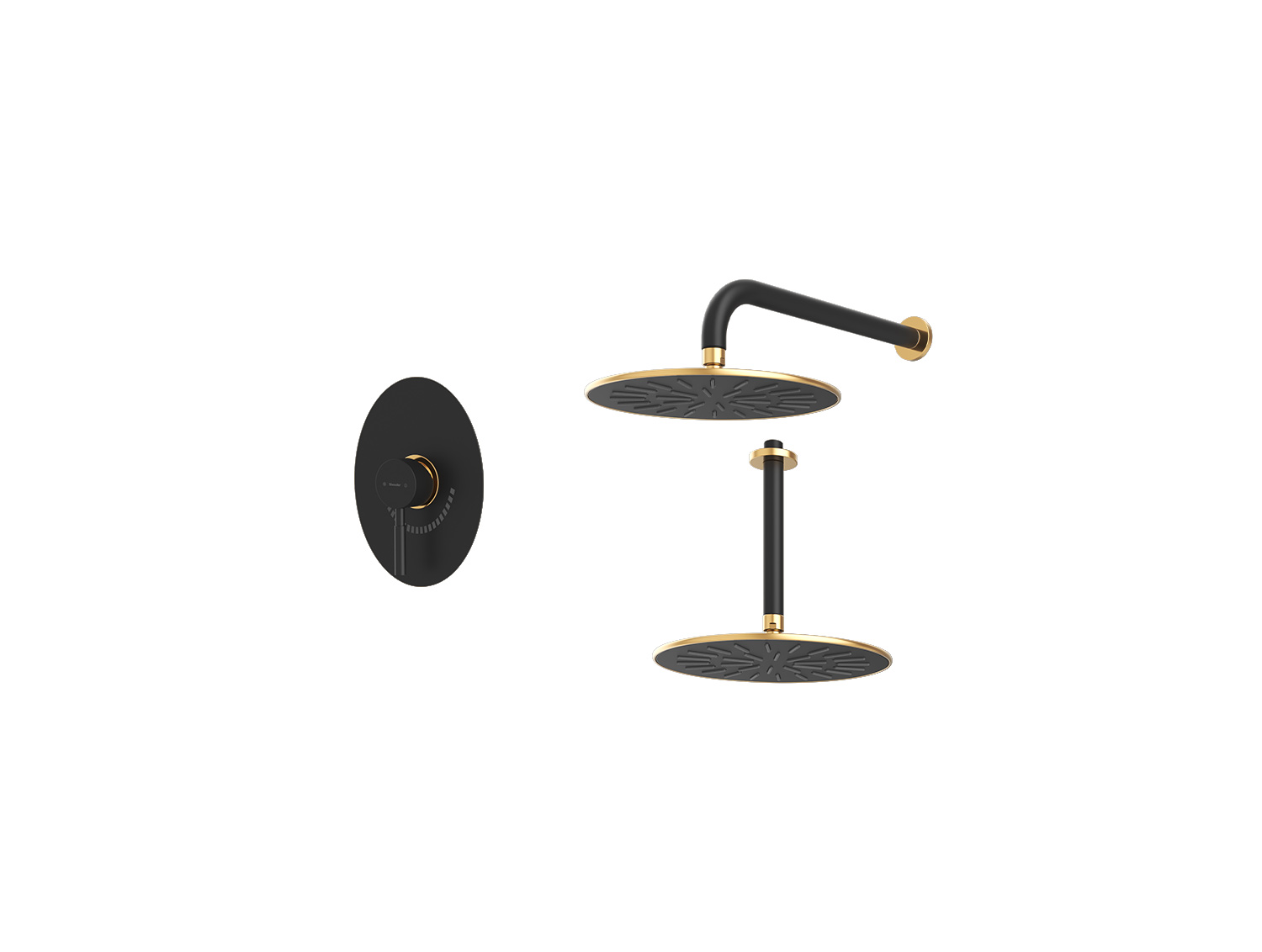 شیر حمام توکار روگن شودر تیپ ۱ BRASS رنگ مشکی طلا