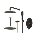 شیر حمام توکار روگن شودر تیپ ۴ BRASS رنگ مشکی طلا
