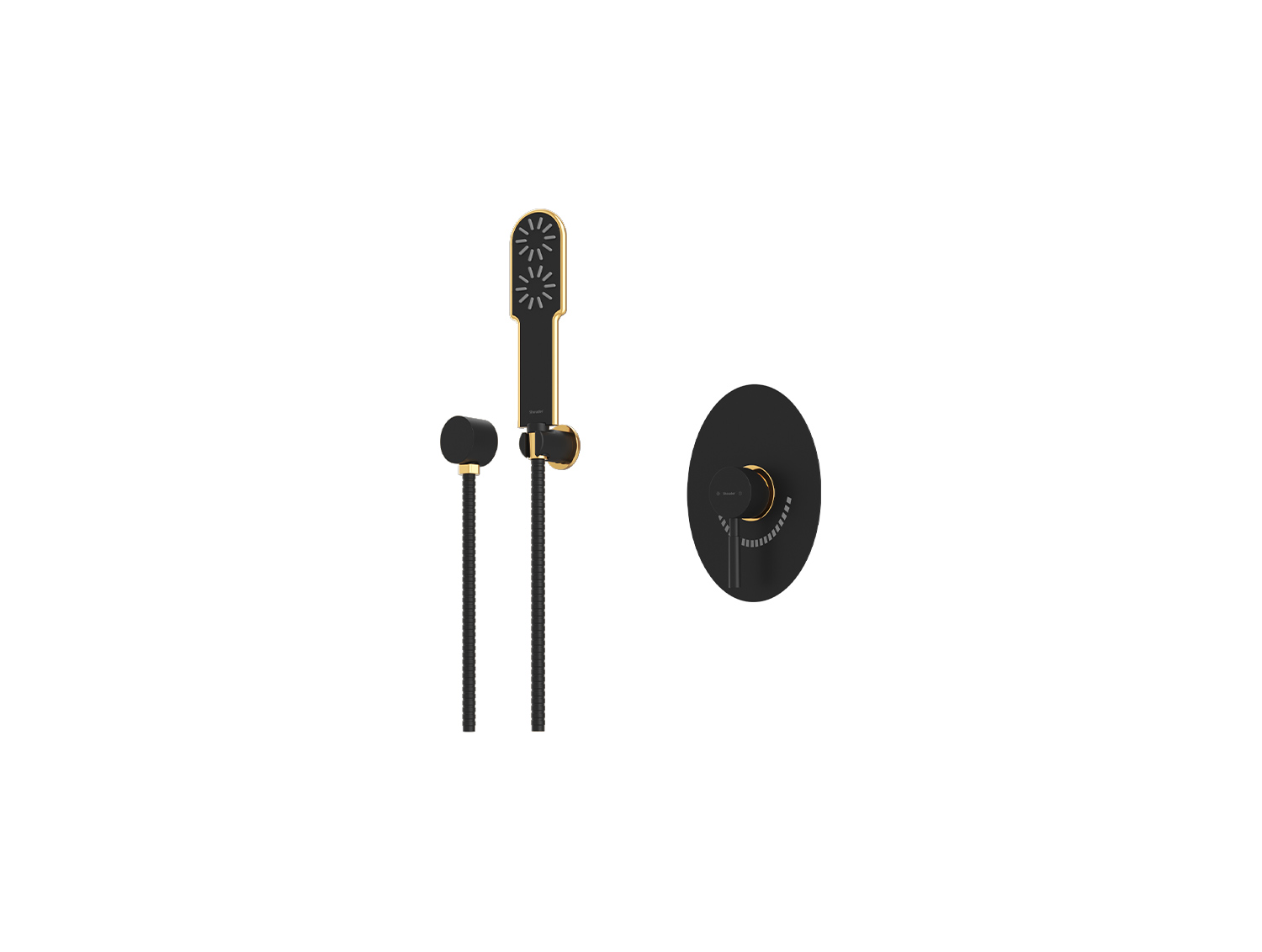 شیر حمام توکار روگن شودر تیپ ۲ BRASS رنگ مشکی طلا