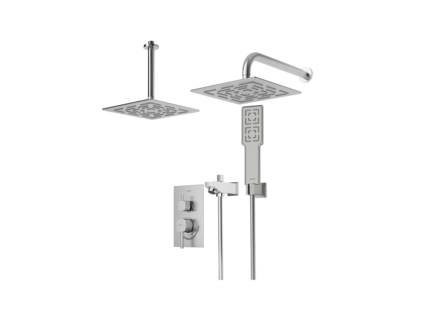 شیر حمام توکار رومر شودر تیپ ۴ BRASS رنگ کروم مات