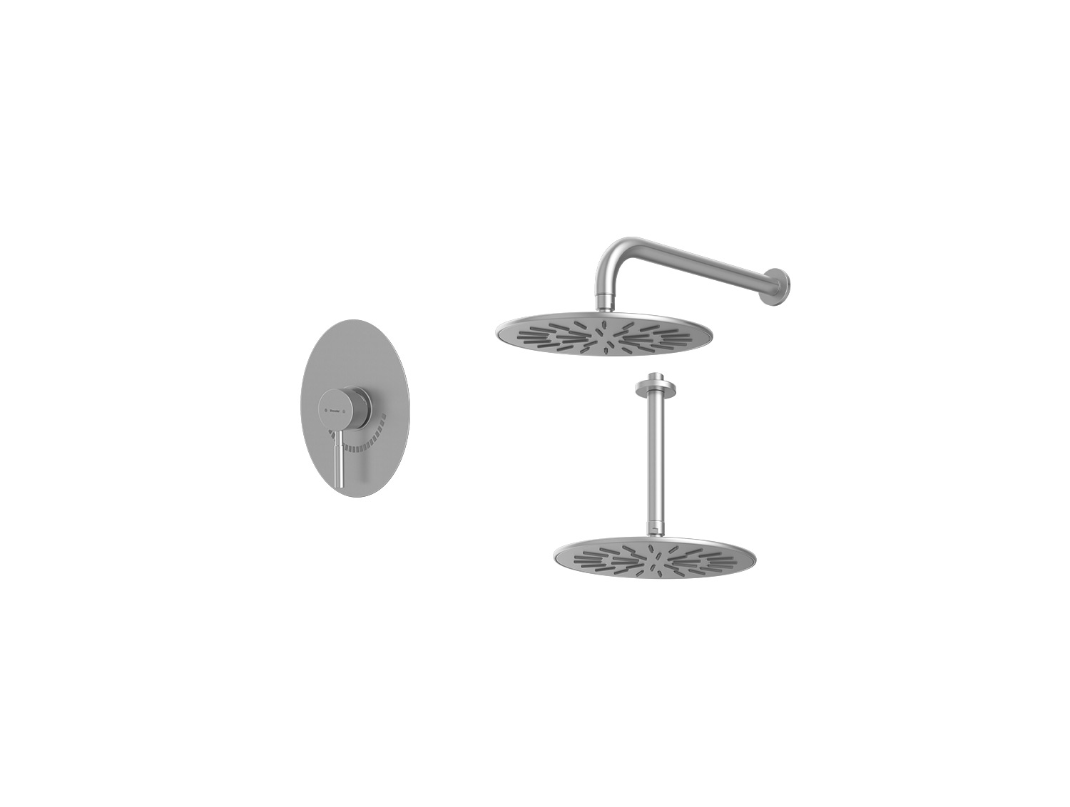 شیر حمام توکار روگن شودر تیپ ۱ BRASS رنگ کروم مات