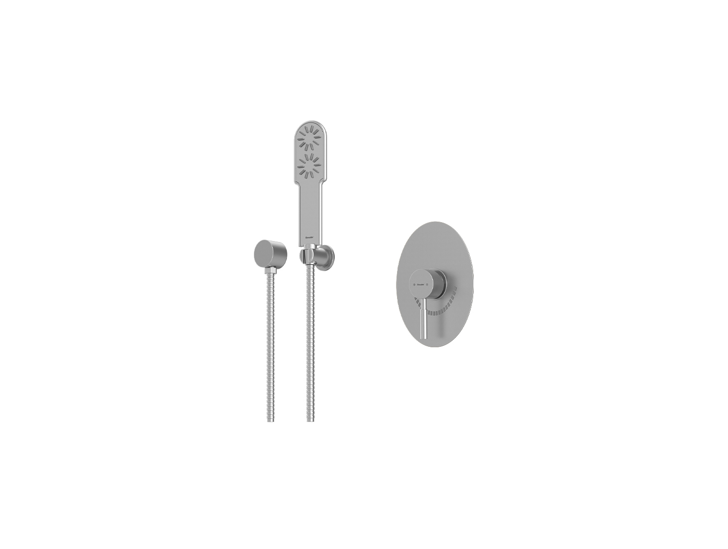 شیر حمام توکار روگن شودر تیپ ۲ BRASS رنگ کروم مات
