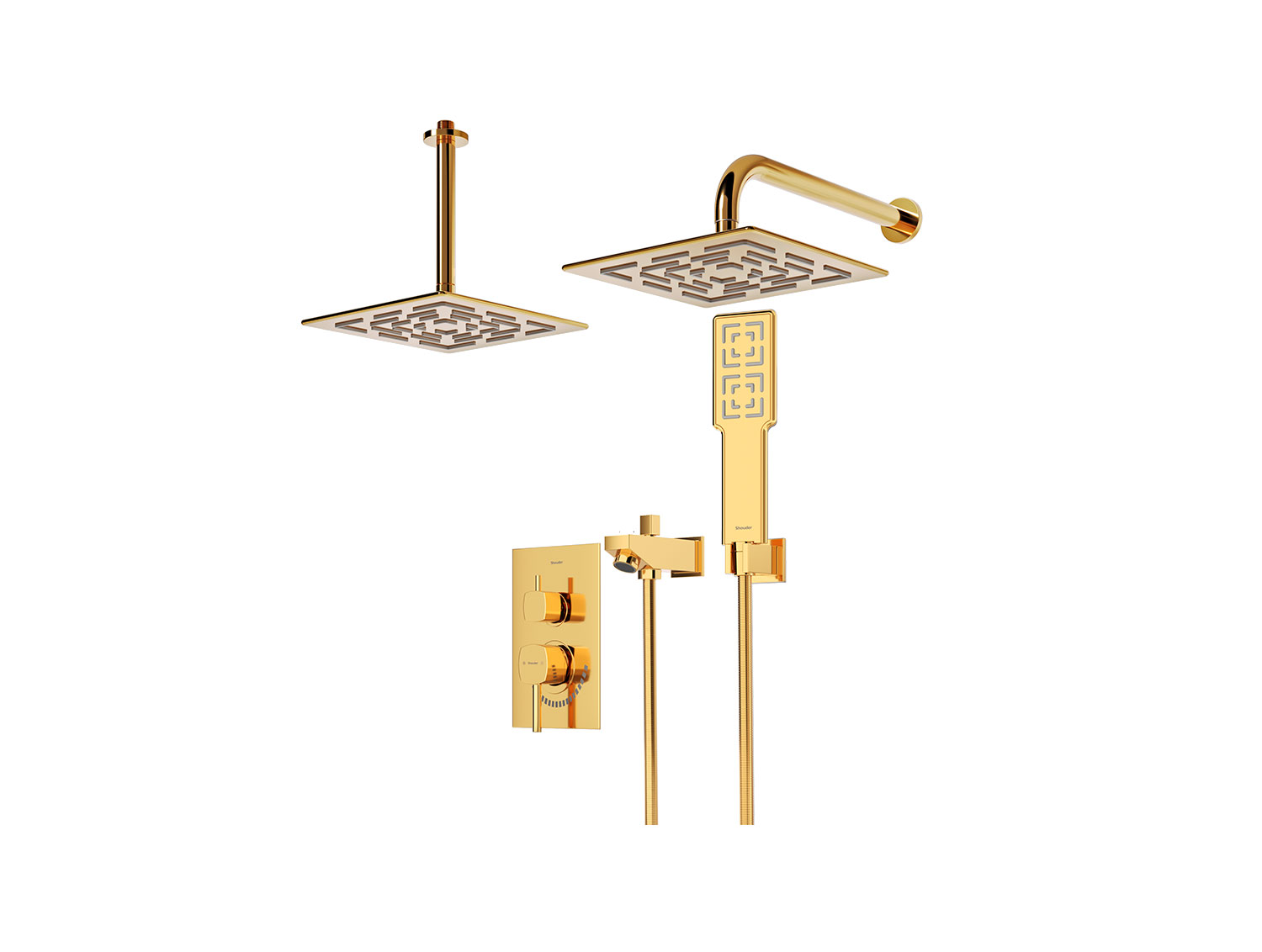 شیر حمام توکار رومر شودر تیپ ۴ BRASS رنگ طلا