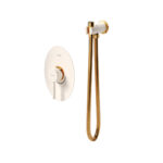 شیر توالت توکار روگن شودر BRASS رنگ شیری طلا