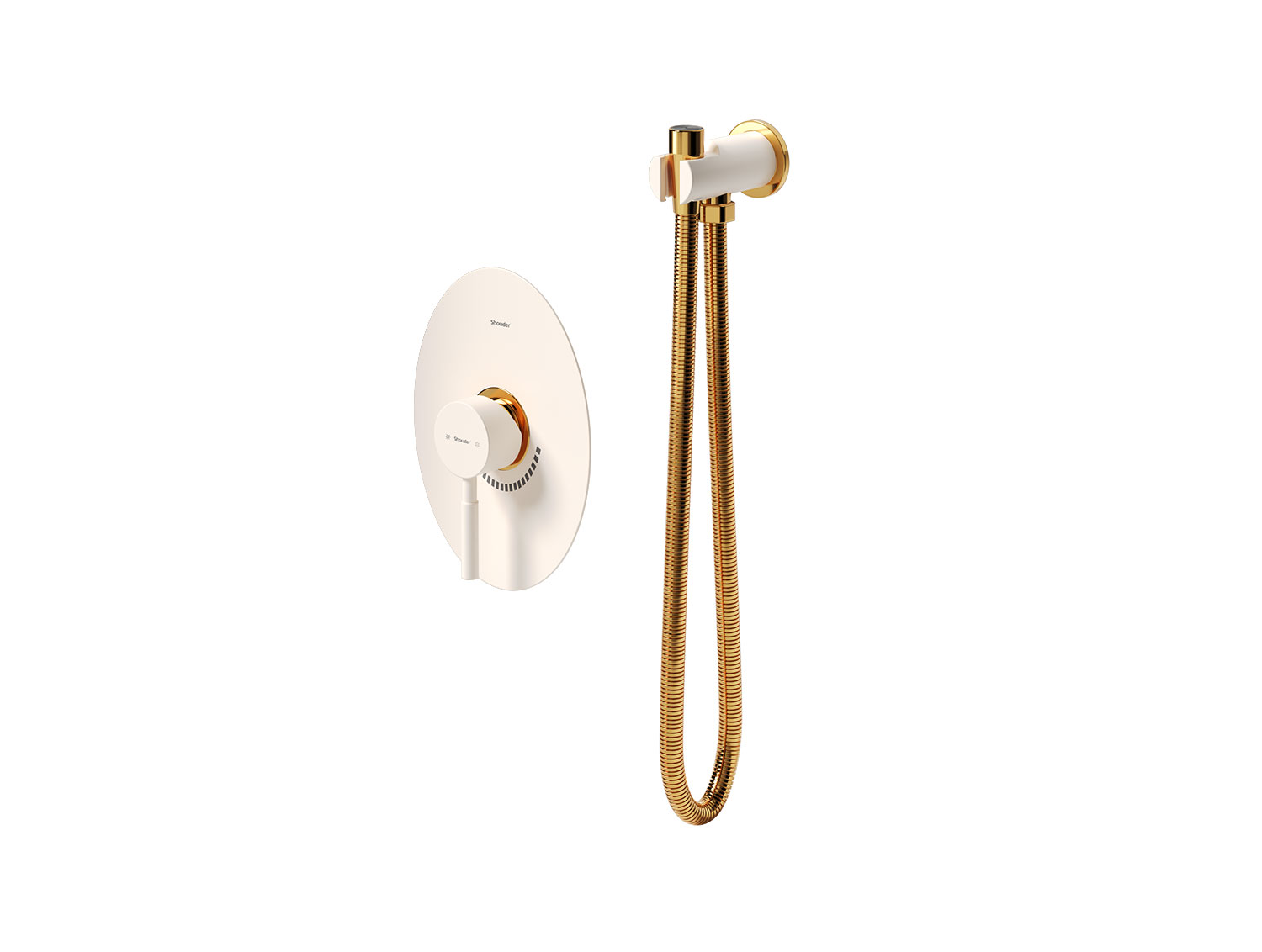 شیر توالت توکار روگن شودر BRASS رنگ شیری طلا