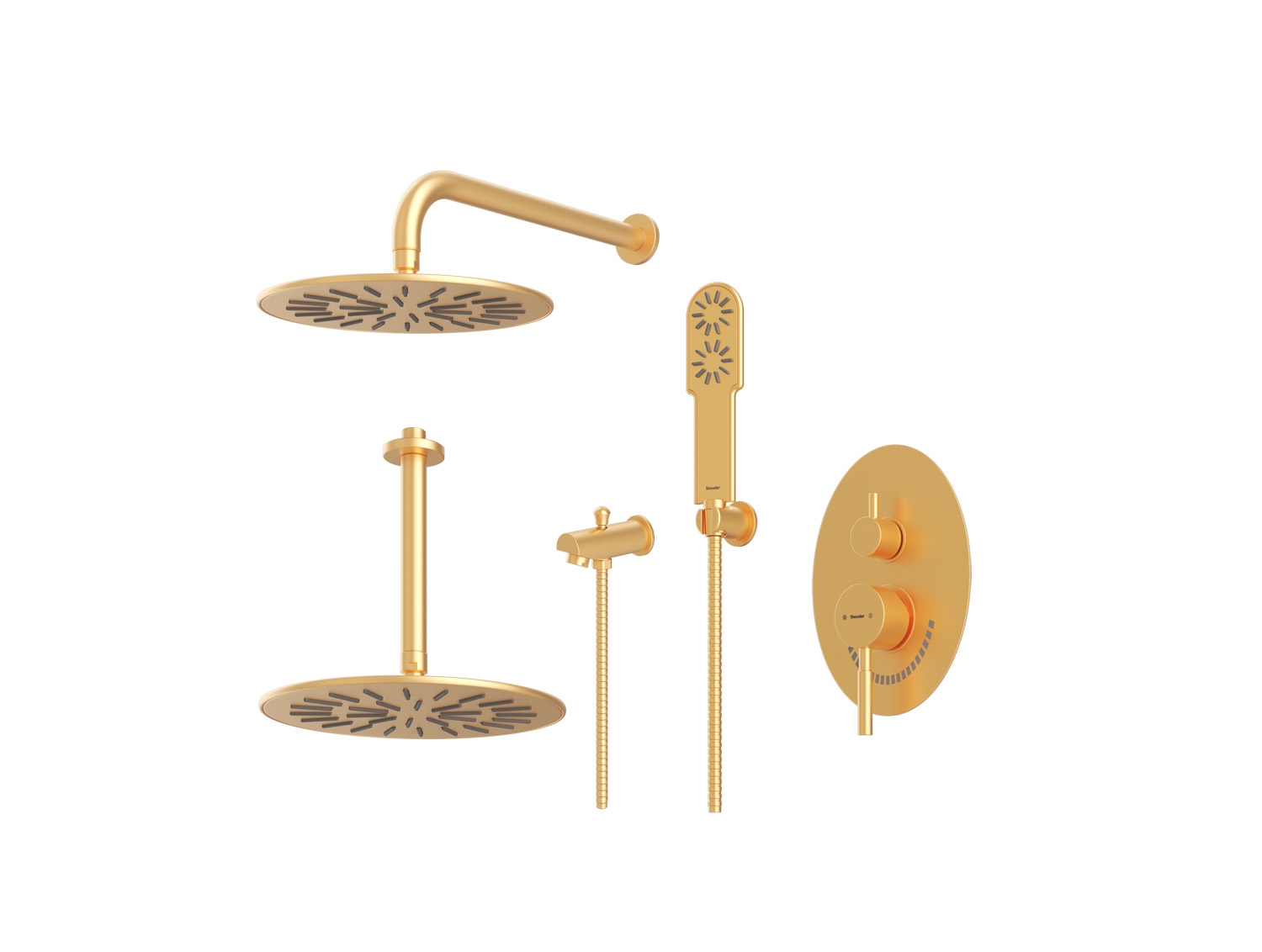 شیر حمام توکار روگن شودر تیپ ۴ BRASS رنگ طلا مات