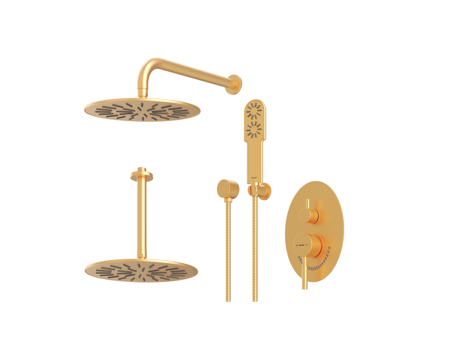 شیر حمام توکار روگن شودر تیپ ۳ BRASS رنگ طلا مات