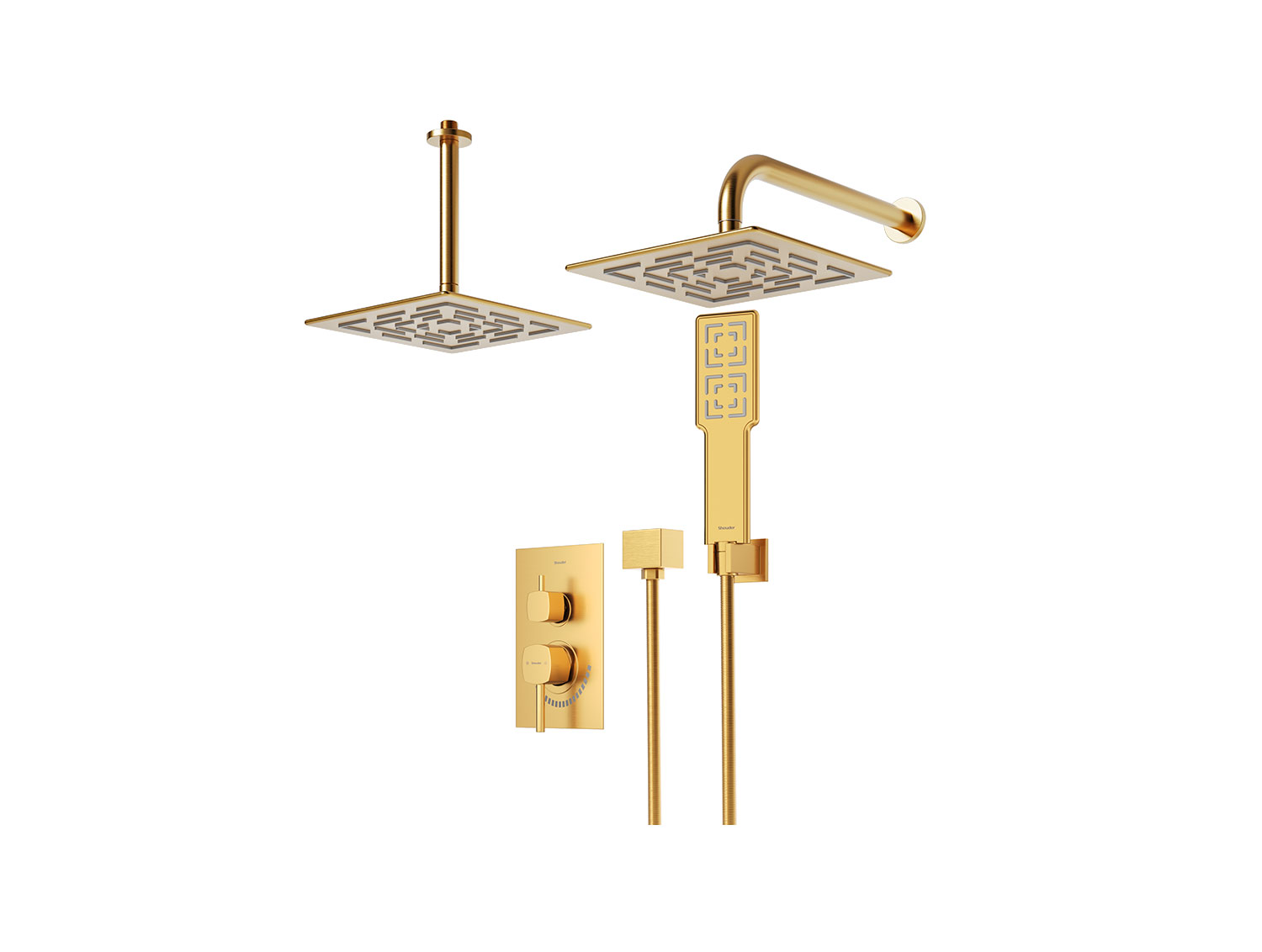 شیر حمام توکار رومر شودر تیپ ۳ BRASS رنگ طلا مات