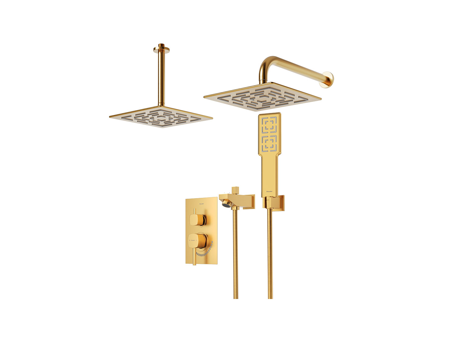 شیر حمام توکار رومر شودر تیپ ۴ BRASS رنگ طلا مات