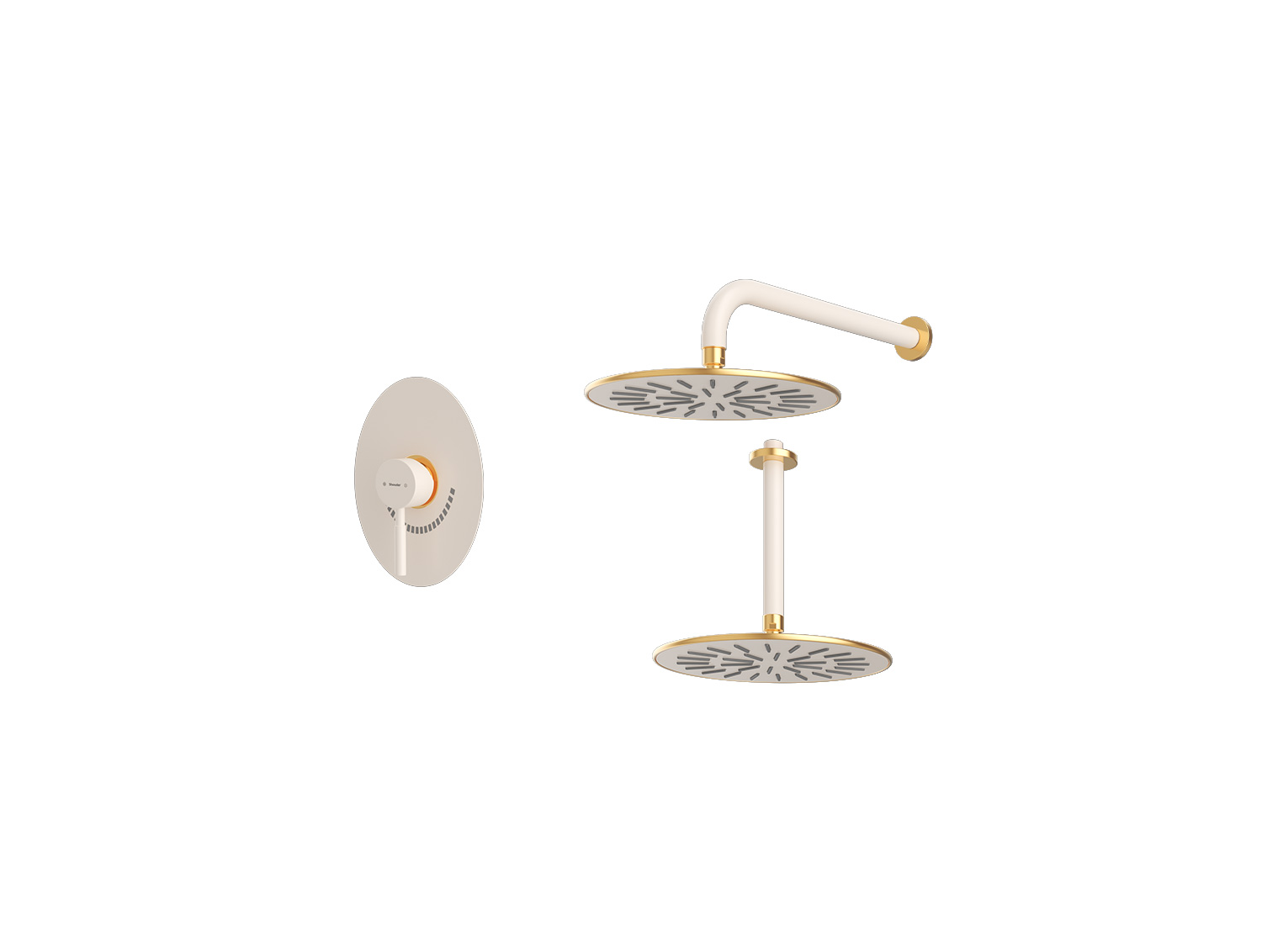 شیر حمام توکار روگن شودر تیپ ۱ BRASS رنگ شیری طلا