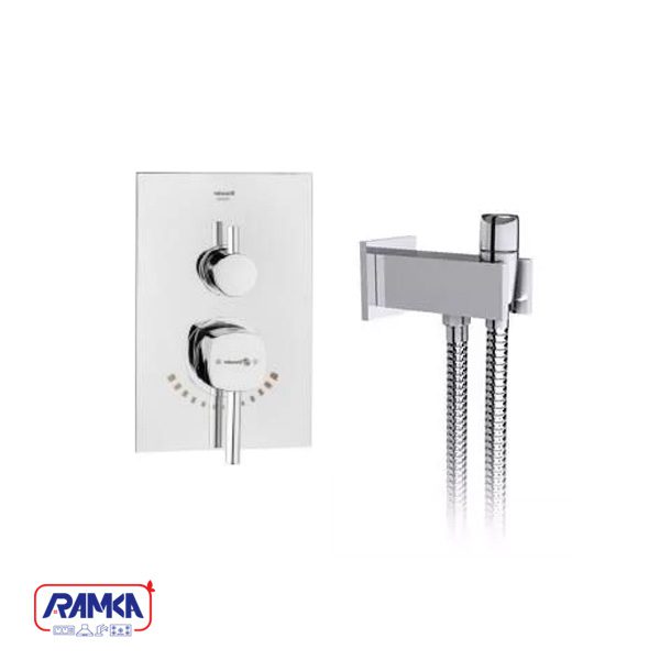 شیر توالت بیده توکار شودر مدل رومر BRASS