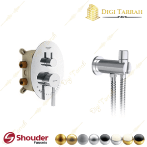 شیر توالت بیده توکار شودر مدل روگن BRASS