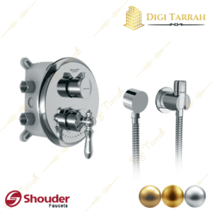 شیر توالت بیده توکار شودر مدل زیگموند BRASS