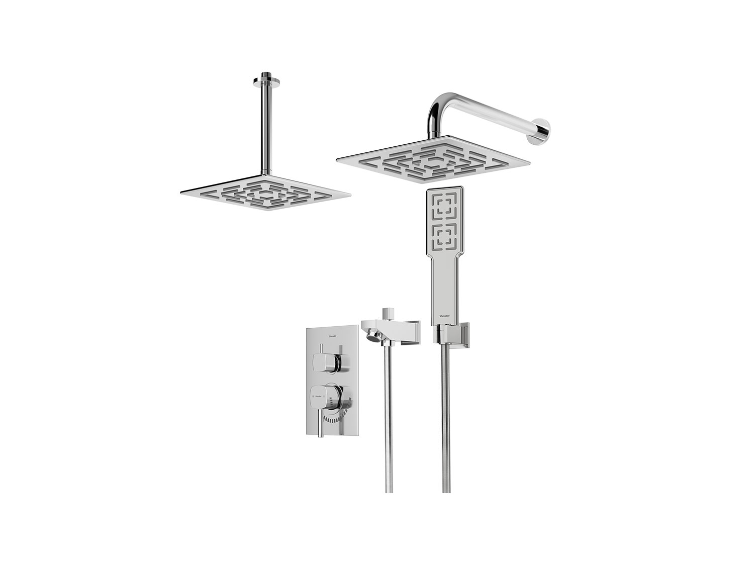 شیر حمام توکار شودر مدل رومر تیپ 4 BRASS